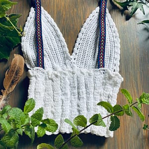 szydełkowy bawełniany top